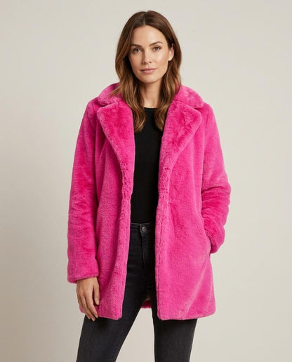 Madline24 - Cosel | Verschlussloser Flauschiger Mantel Damen