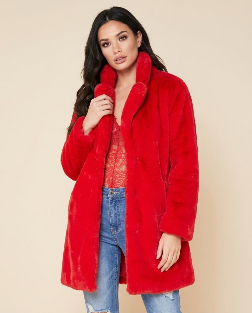 Madline24 - Cosel | Verschlussloser Flauschiger Mantel Damen