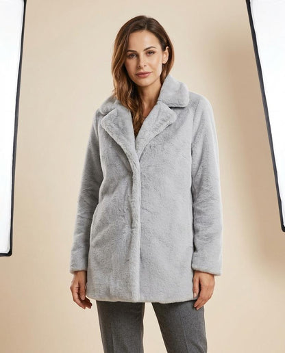 Madline24 - Cosel | Verschlussloser Flauschiger Mantel Damen