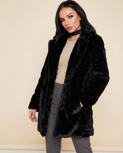 Madline24 - Romir | Plüschiger Offener Mantel Damen
