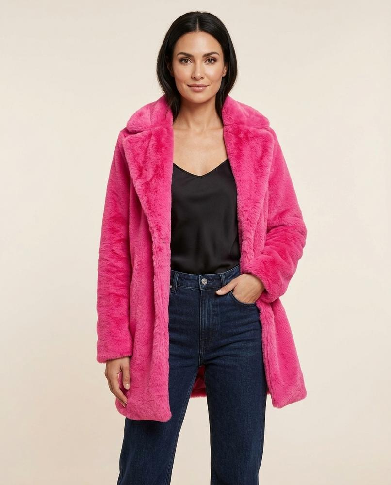 Madline24 - Romir | Plüschiger Offener Mantel Damen