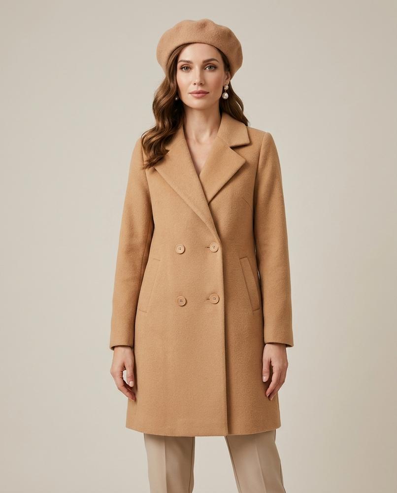 Madline24 - Covin | Doppelreihiger Knielanger Mantel Damen