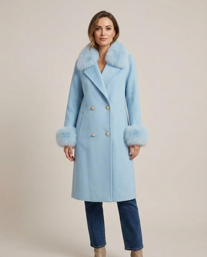 Madline24 - Dasel | Fellbesetzter Doppelreihiger Mantel Damen
