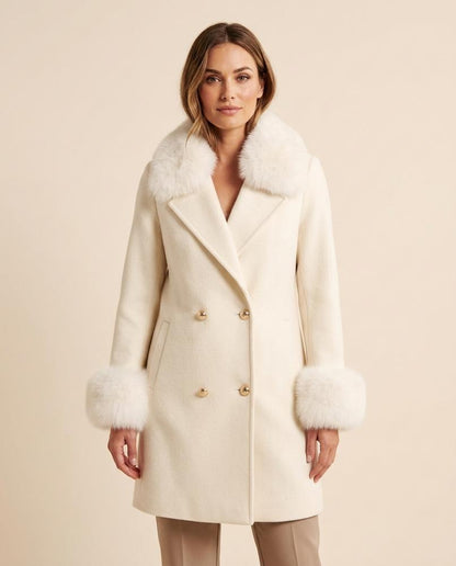 Madline24 - Dasel | Fellbesetzter Doppelreihiger Mantel Damen