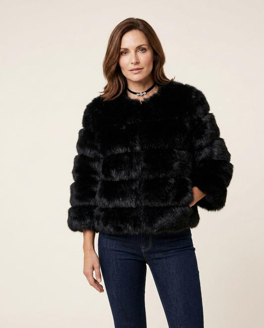 Madline24 - Vamar | Plüschige Gegliederte Jacke Damen