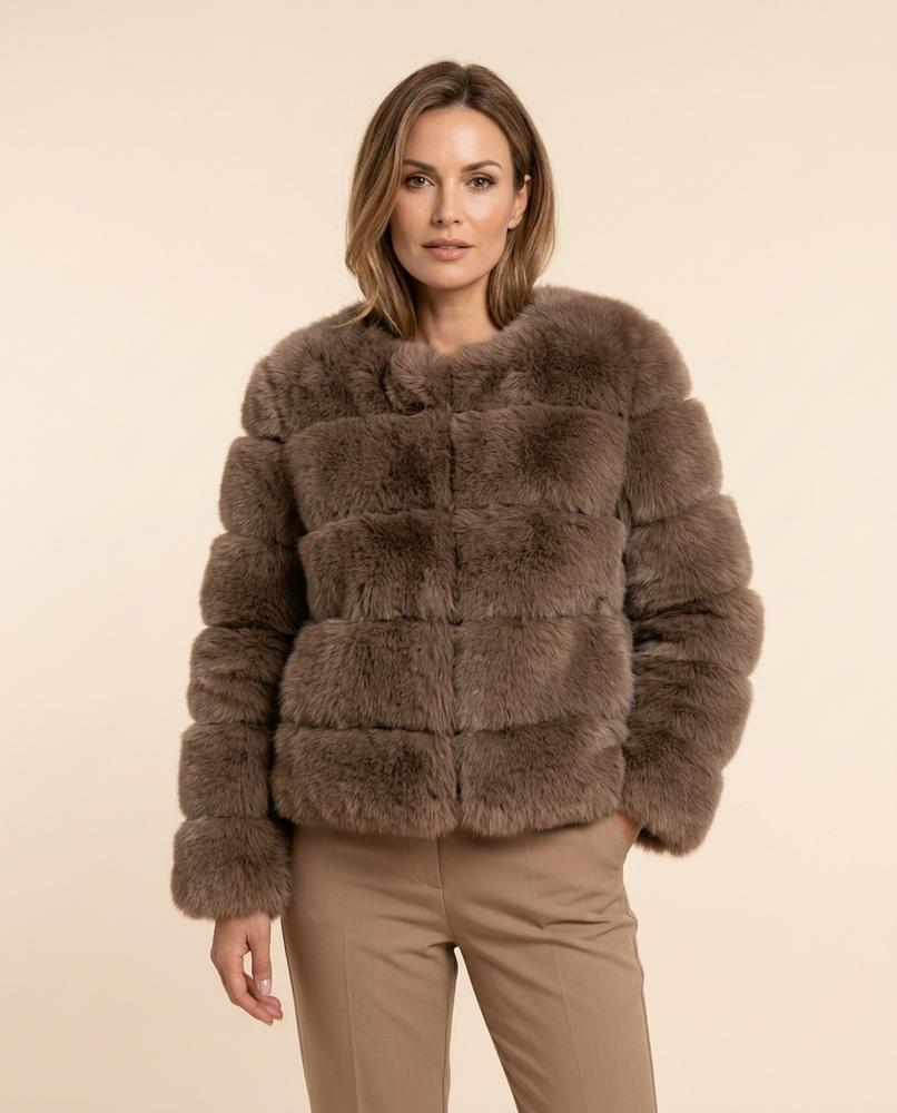 Madline24 - Vamar | Plüschige Gegliederte Jacke Damen