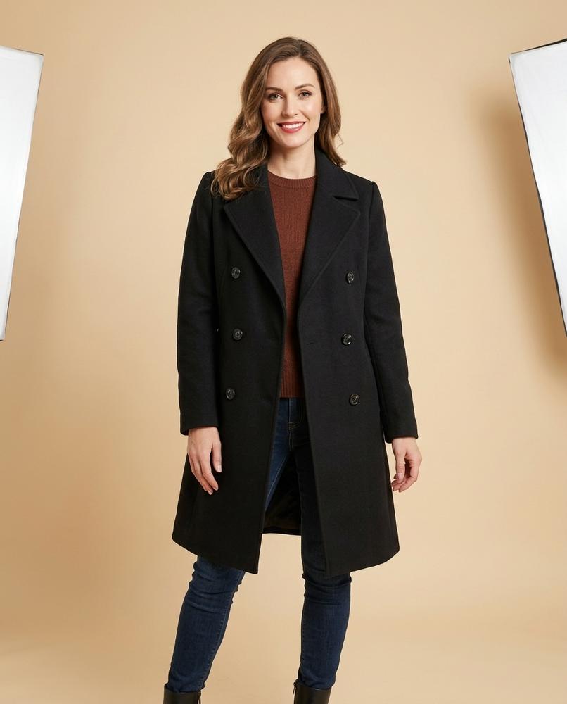 Madline24 - Misin | Geknöpfter Woll Mantel Damen