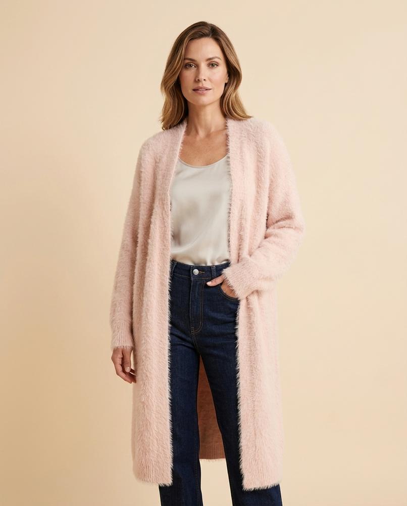 Madline24 - Caren | Langer Gestrickter Cardigan Damen