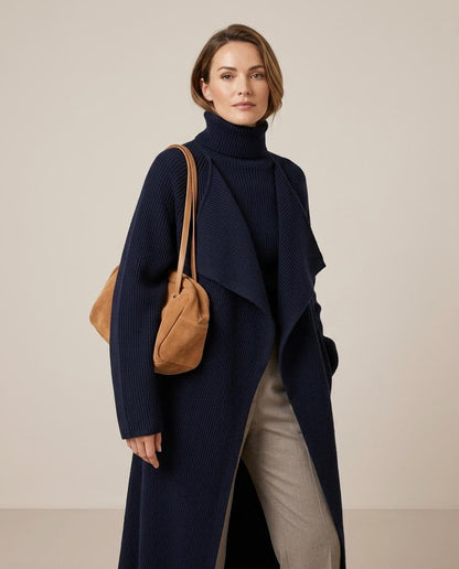 Madline24 - Keral | Gerippter Weitgeschnittener Mantel Damen