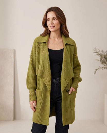 Madline24 - Keral | Gerippter Weitgeschnittener Mantel Damen