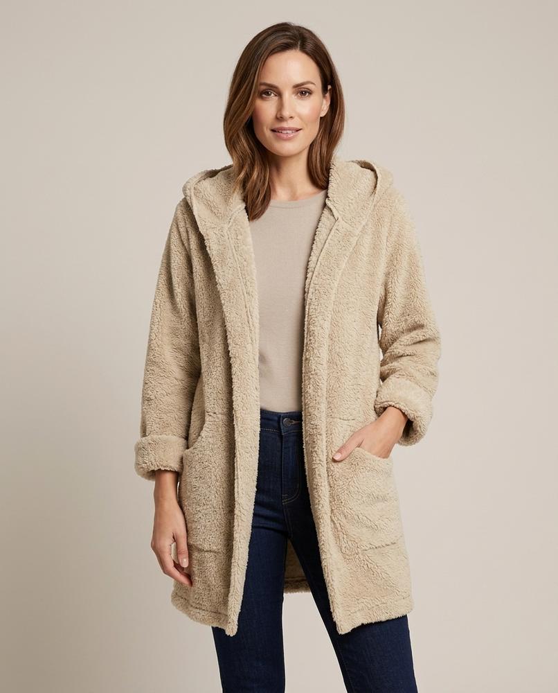 Madline24 - Vilev | Plüschiger Offener Cardigan Damen