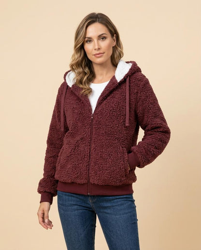 Madline24 - Arkar | Plüschig Gefüttert Jacke Damen
