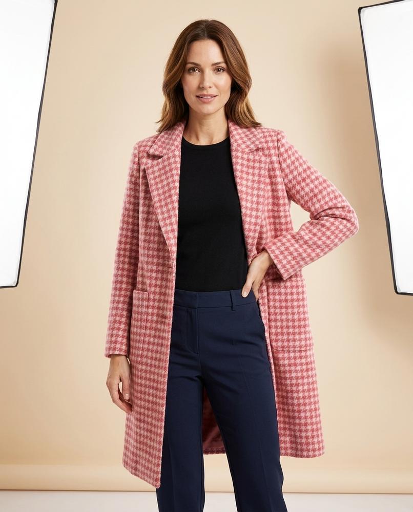 Madline24 - Tanal | Karierter Strukturierter Mantel Damen