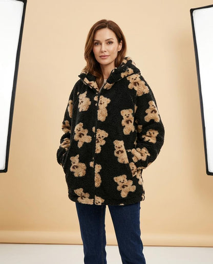 Madline24 - Kamon | Gemusterte Teddyfell- Jacke Unisex