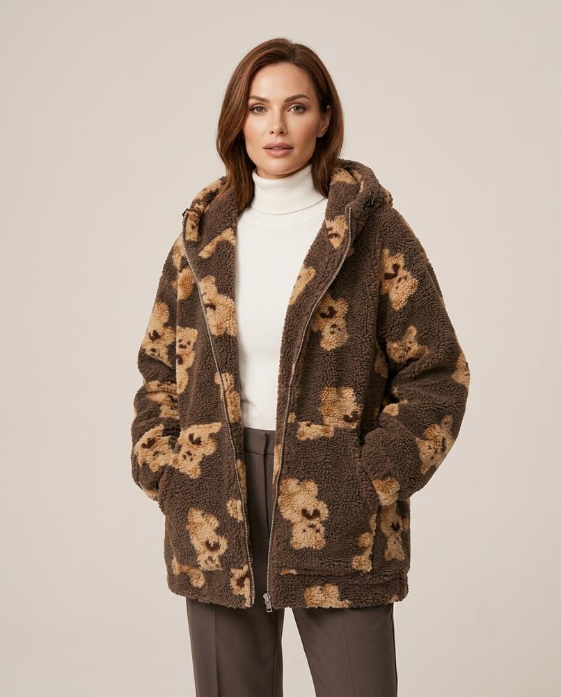Madline24 - Kamon | Gemusterte Teddyfell- Jacke Unisex
