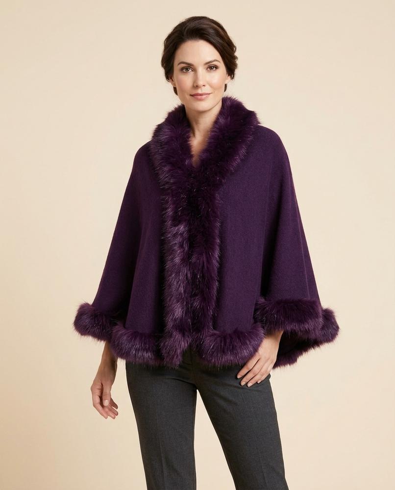 Madline24 - Alren | Offene Pelzbesetzte Strickjacke Damen