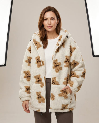 Madline24 - Kamon | Gemusterte Teddyfell- Jacke Unisex
