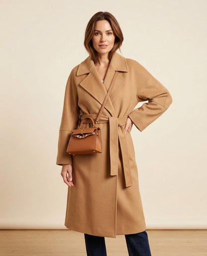 Madline24 - Nevel | Taillierter Langer Mantel Damen
