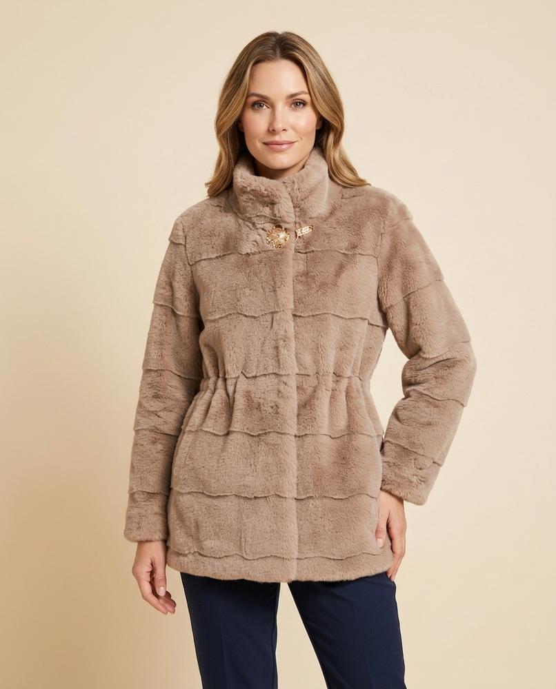Madline24 - Salar | Plüschiger Verzierter Mantel Damen