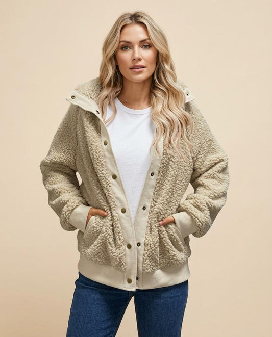Madline24 - Masol | Strukturiert Geknöpft Jacke Damen