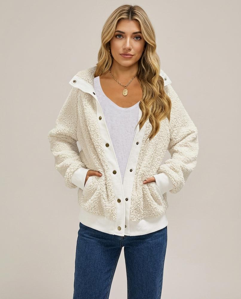 Madline24 - Masol | Strukturiert Geknöpft Jacke Damen