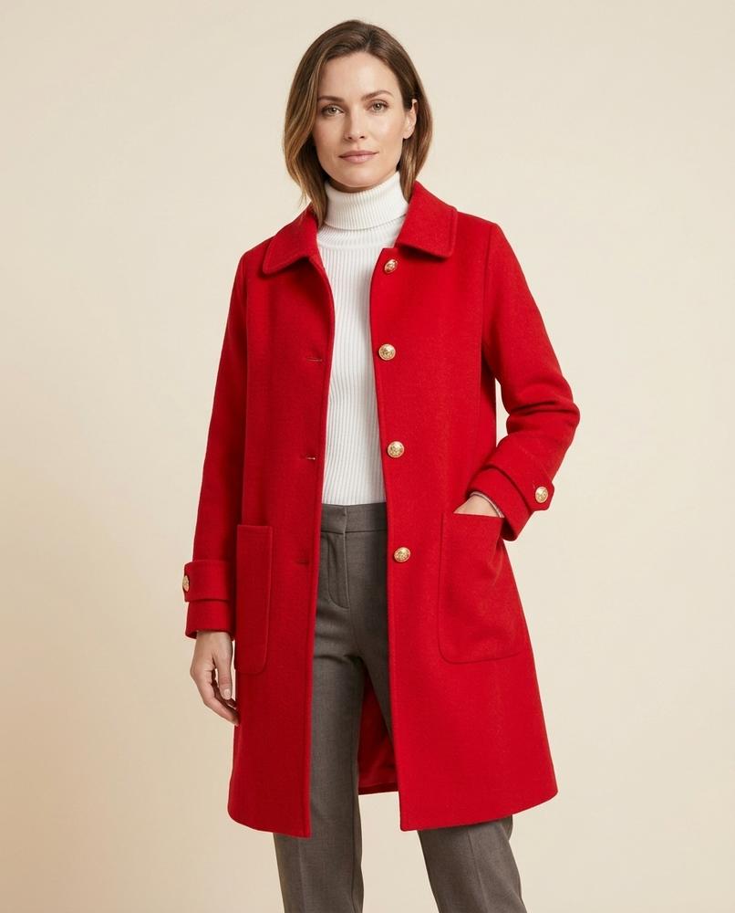 Madline24 - Maren | Einreihiger Woll Mantel Damen