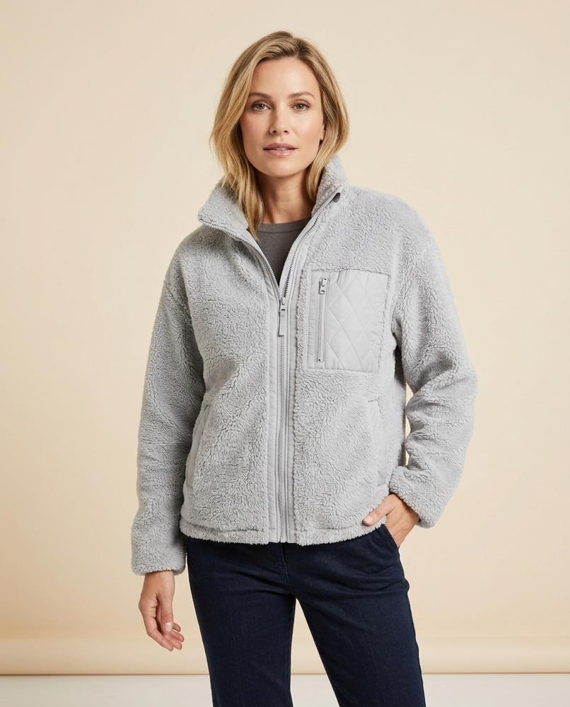 Madline24 - Calor | Plüschig Langärmlig Jacke Damen