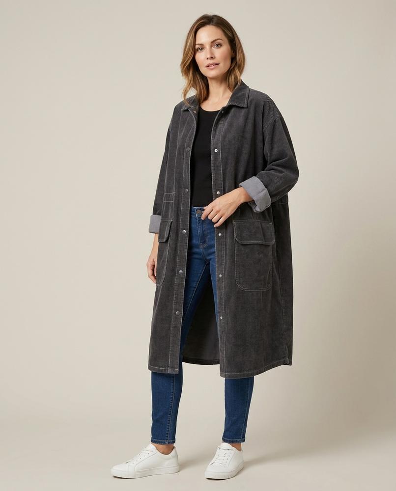 Madline24 - Seser | Langer Jeans Mantel Damen