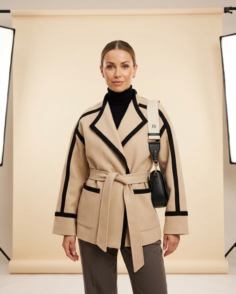 Madline24 - Mavel | Paspelierter Taillierter Mantel Damen