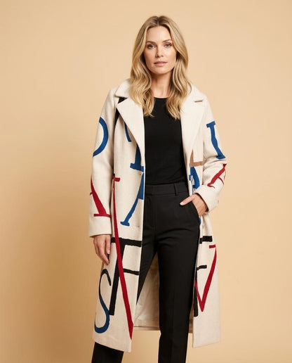 Madline24 - Nitor | Bedruckt Lang Mantel Damen