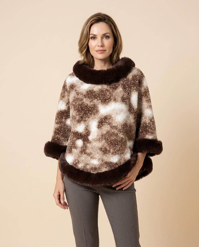 Madline24 - Riran | Gemusterter Fellbesetzter Pullover Damen