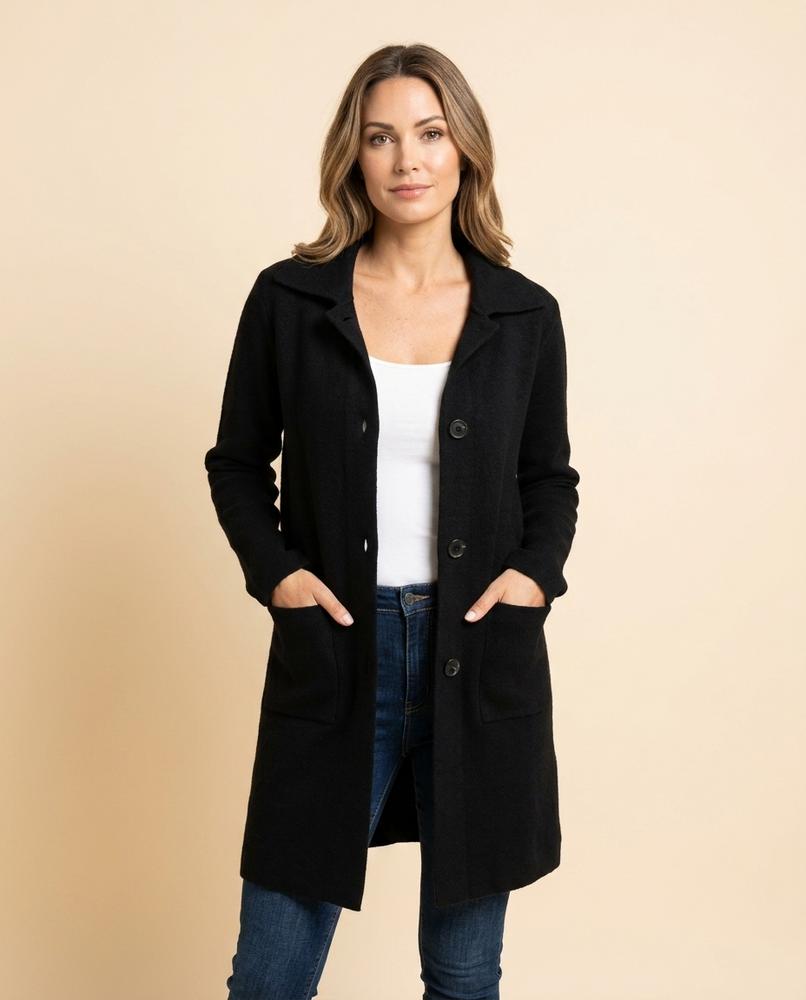 Madline24 - Valom | Geknöpfter Plüsch Mantel Damen