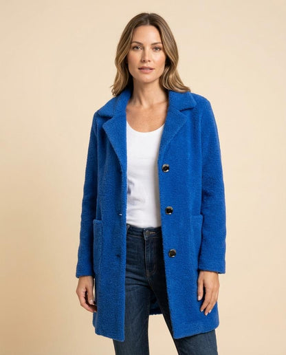 Madline24 - Valom | Geknöpfter Plüsch Mantel Damen