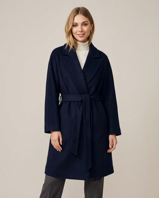 Madline24 - Kekar | Gegürteter Langer Mantel Damen