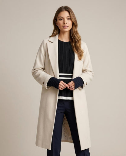 Madline24 - Kekar | Gegürteter Langer Mantel Damen
