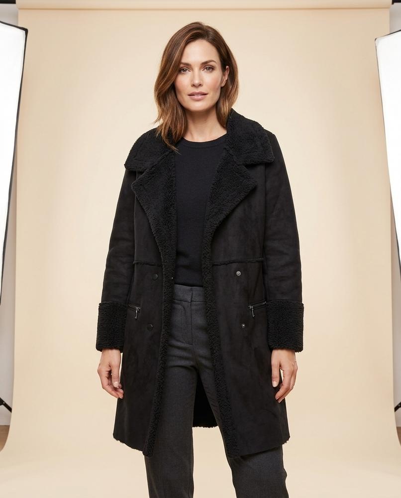 Madline24 - Riken | Gefütterter Velours Mantel Damen