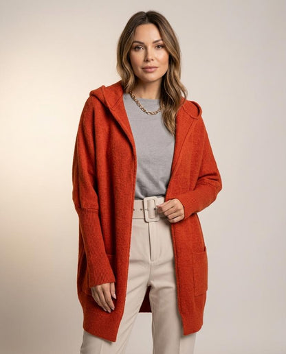 Madline24 - Visen | Strukturierte Offene Strickjacke Damen